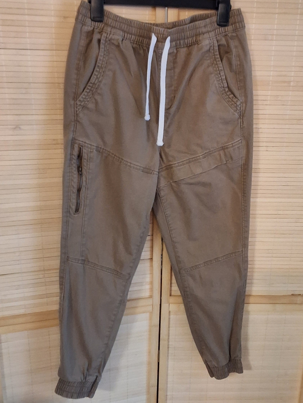Arizona Jean Company Men's Khaki Jogger Pants with White Drawstrings